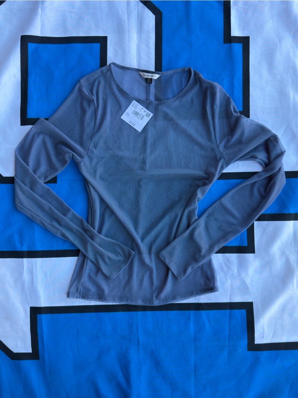 American Eagle Sheer Long Sleeve Top | See-Through